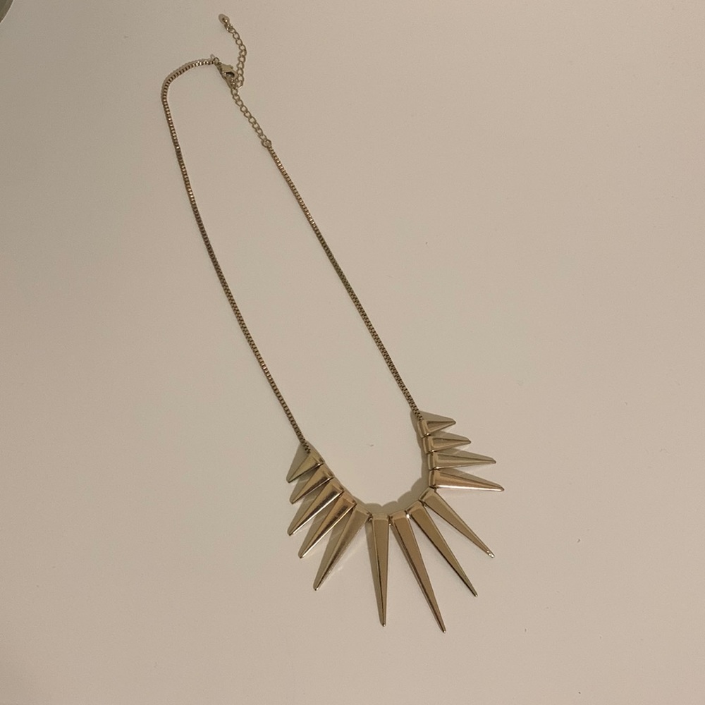 Gold spike necklace